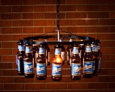 Beer Bottle Chandelier Rack Light Lighting Decor Pendant Style Beer Bottle Chandelier Rack Light, Hanging Beer Bottle Chandelier
