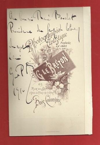 BS38#-FOTO WIDMUNG-PORTO-RICHE-[LA REVUE ILLUSTRATION-RENÉ BASCHET]-1910 - Bild 2 von 2