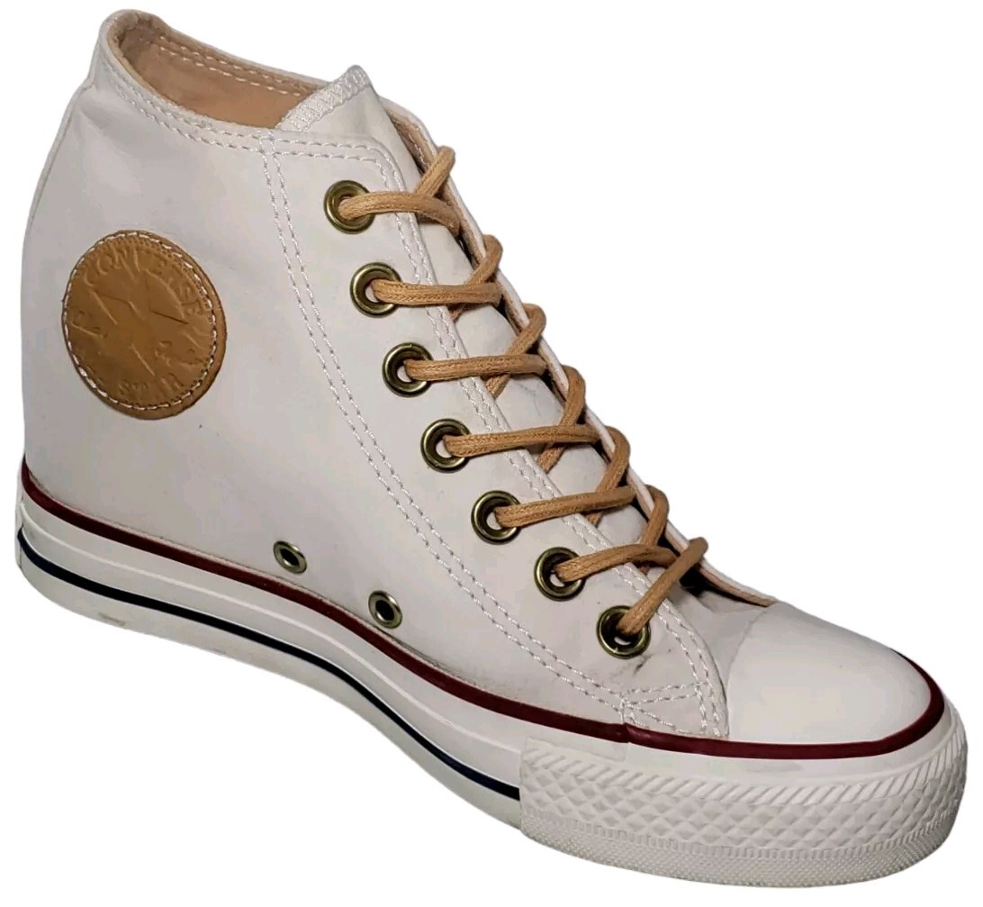 Women's Converse Chuck Taylor All Star Beige Platform Sneakers Size 5.5 551619C-image