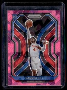 2020-21 Panini Prizm Rookie Pink Cracked Ice Prizm Saddiq Bey Rookie #284