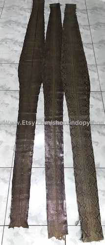 Genuine Python Leather, Exotic Snake Skin, Green SnakeSkin, Green Python Leather - Picture 8 of 8
