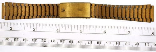 Vintage Bulova Accutron Gold Plated Stainless Steel 17mm Watch Band Bracelet - Bild 6 von 6