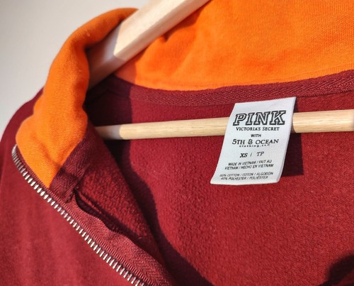 PINK Victoria's Secret XS Virginia Tech Collegiate weinrot Half Zip Jacke - Bild 5 von 10
