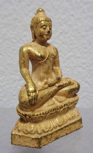 Old Thai Amulet Gold Plated Phra Chiang Saen Buddha - Picture 3 of 4