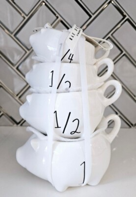 #ad Rae Dunn Pigs Measuring Cups Farmhouse Home Decor Limited Edition NWT $14.00