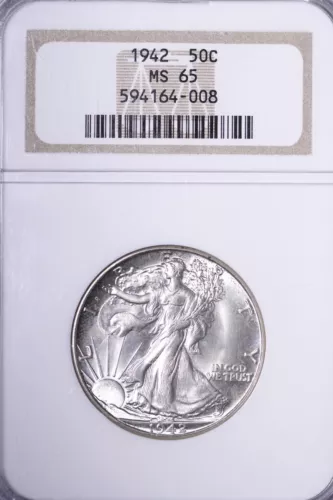 GEM BU 1942 Walking Liberty Half Dollar NGC MS65 Superb Surfaces! GCIP