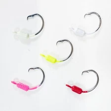 1/16 oz YELLOWTAIL WEIGHTED CIRCLE HOOK JIGS 4/0 Mustad Hook (25 Pack)  5 Colors