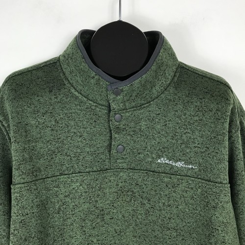 Eddie Bauer Radiator Fleece Snap Mock Pullover Men's XL Green Winter Outdoor - Imagen 3 de 13