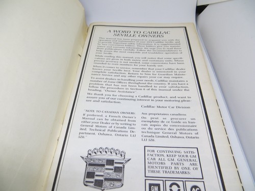 Cadillac Seville 1978 manual del propietario - Imagen 4 de 4