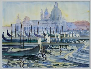 Original Aquarell Venedig Malerei Gemalde Gondeln Bild 47 X 35cm Venice Art Ebay