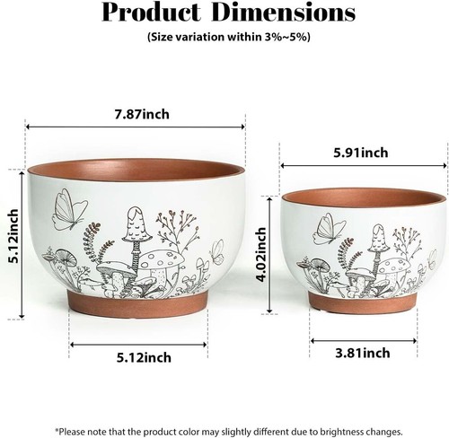 8 Inch & 6 Inch Terracotta Pots, Plant Pots Indoor,Flower Pots for Indoor Plants - Picture 4 of 6