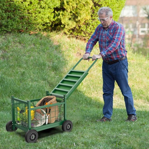 Rolling Garden Work Seat with Wheels, Heavy Duty Gardenning Cart with Seat - Picture 2 of 7
