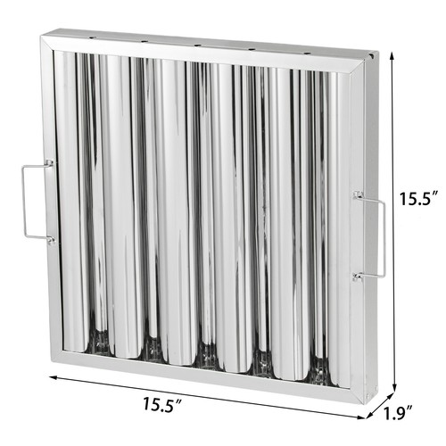 Filtros de campana de acero inoxidable para cocina Ginkman comercial 6 piezas 15,5 W x 15,5 H - Imagen 2 de 9