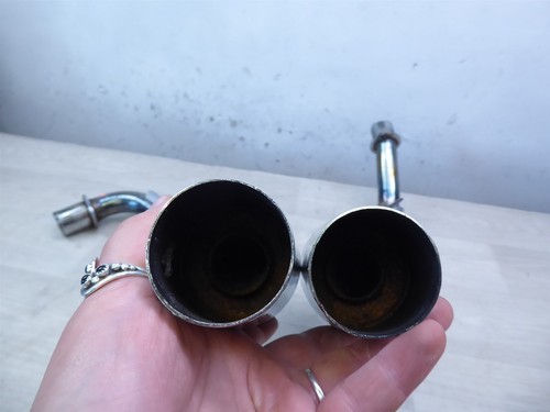1983 Honda VT500 Shadow H1622-1) chrome exhaust headers mufflers pipe set - Picture 11 of 12