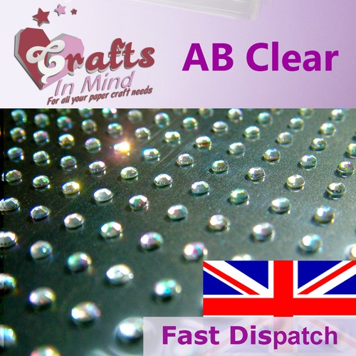 Round Self Adhesive Diamante Rhinestone Gems for Greeting Cards, Wedding Craft - Picture 3 of 13