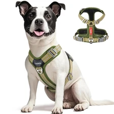 No Pull Dog Harness - Adjustable Reflective Dog Vest with Metal Snap, Soft Br...