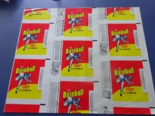 1975 Topps Baseball Uncut Wrapper Sheet,  Complete Wrappers,  Partial Wrappers