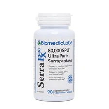 Serrapeptase 80,000 SPU - Acid-Resistant Enzyme for Sinus & Lung Health, 90 Veg