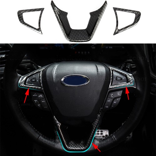 3pcs Carbon fiber color Steering Wheel Cover fit For ford Fusion Mondeo Edge