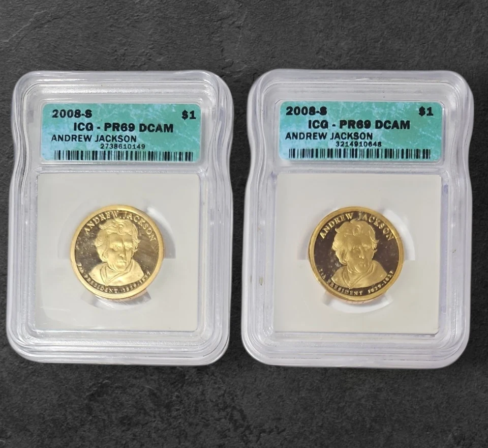 2008-S Andrew Jackson Presidential Dollars ICG PR69 Certified Uncirculated Coins - Image 2 of 4