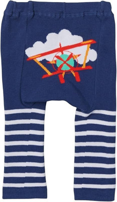 Doodle Pants NWT Airplane Blue Stripes Stretch Cotton Legging XSmall 0-3 Mo