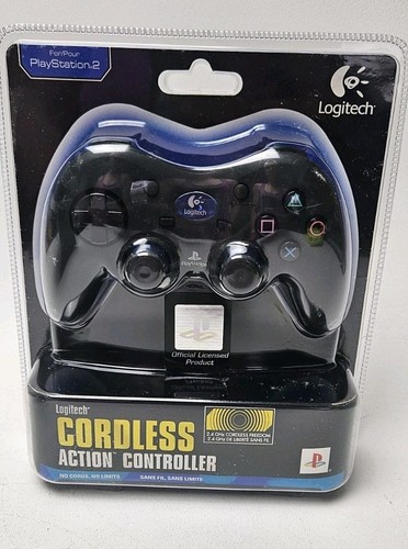 Logitech PS2 Wireless Cordless Action Controller Black Playstation 2 NEW/Sealed - Picture 1 of 16