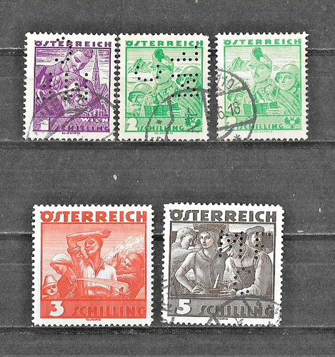 Österreich 1934 Höchstwerte Volkstrachten - Perfins