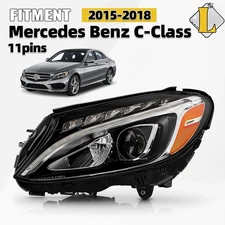 LED Headlight For 2015-2018 Mercedes Benz C-Class w/o Cornering Lamps LH/RH