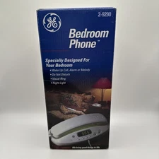 GE Bedroom Corded Phone 2-9290 Dual Alarm Clock, Hearing-Aid Compatible, New