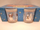 4  Debbie Mumm SNOWMAN Pattern 12oz Ceramic Mugs Mumm's The Word by Sakura Boxed