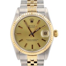 Rolex Datejust 68273 31mm Mid-Size Champagne 18KY Gold Steel Auto Service Card