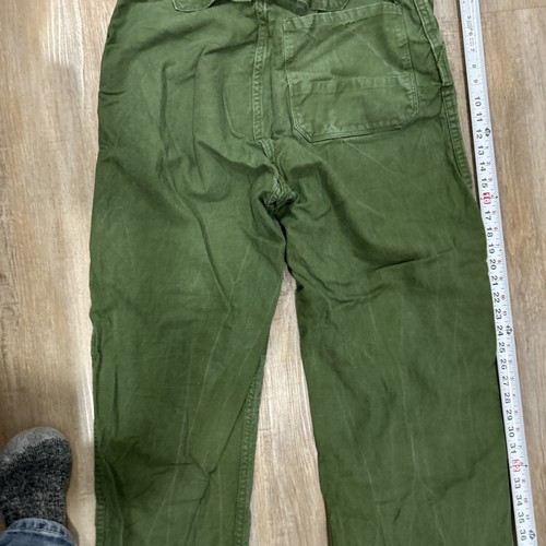 Vintage Swedish One Picket Buckle Back Pants 33 33 Od Green Military 50s - Bild 15 von 16