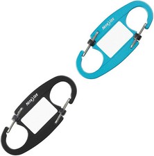 Nite Ize IdentiKey SlideLock Dual Carabiner Aluminium Writable Key Clip 2 Pack