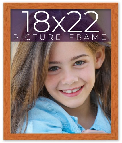 18x22 Honey Brown Real Wood Picture Frame Width 0.75 inches | Interior Frame Dep