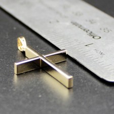 14k Solid Natural Diamond 3D Cut Crucifix Cross Pendant Charm Religious Necklace