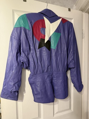 Chal Var Vintage 80’s Purple Buttery Soft Italian Leather Jacket - Bild 9 von 13