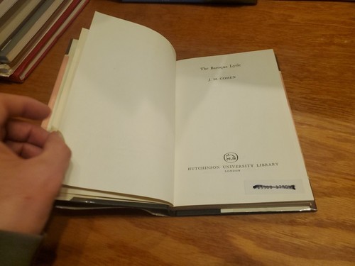 The Baroque Lyric by J.M. Cohen 1963 1st HCDJ - Picture 7 of 11