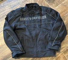 Harley Davidson Blck Vintage Men's Motorcycle Riding Jacket - Size XL