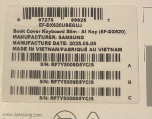 Samsung Book Cover Keyboard Slim for Galaxy Tab S10 FE+/S10 FE+ 5G/ Black/AI KEY - Picture 5 of 6
