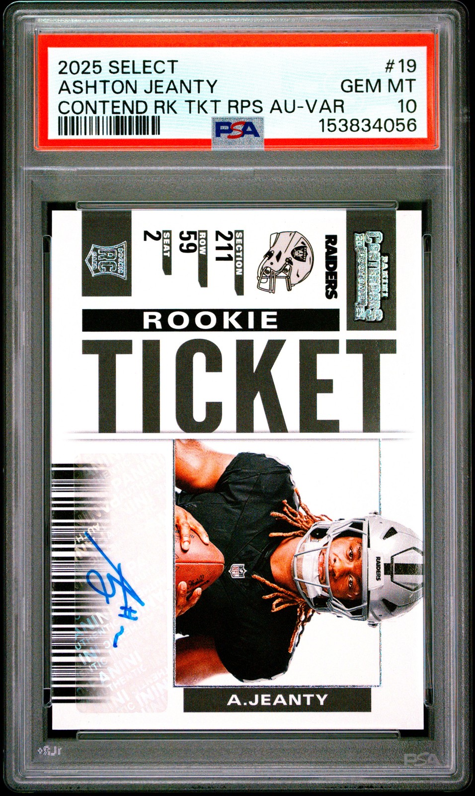 Ashton Jeanty Panini Select Contenders Rookie Ticket Rps Autographs #19 Variation