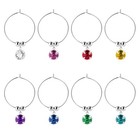 Hemoton 8pcs Bunte Diamanten Weinglas Hängende Ring Hängende DIY Weinglas Ring