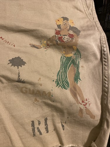 Polo Ralph Lauren Mens Khaki Tan Hula Girl Guam Shorts Size 42 Relaxed Fit RARE - Picture 2 of 15