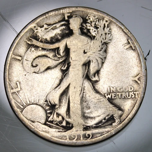 1919 D Walking Liberty Half Dollar -Good+ !!