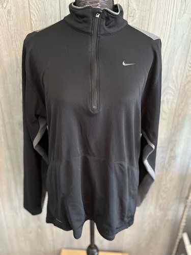 Chaqueta Pullover Atlética Nike Hombres Talla M Negra 1/4 Cremallera - Imagen 1 de 11