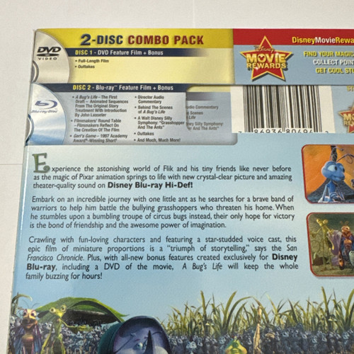 Disney Pixar - A Bug's Life (DVD + Blu-Ray) Classics Edition w/ Slipcover New - Picture 3 of 4