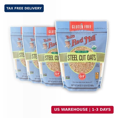 Bob's Red Mill Gluten Free Organic Steel Cut Oats, 24oz (Pack of 4) - Gluten Fre