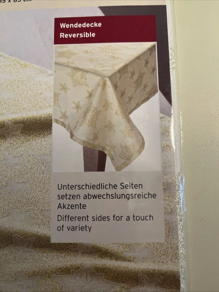 Mitteldecke Jacquard mit weihnachtlichem Motiv, 85 x 85 cm, hellbeige,TCM - Bild 3 von 4