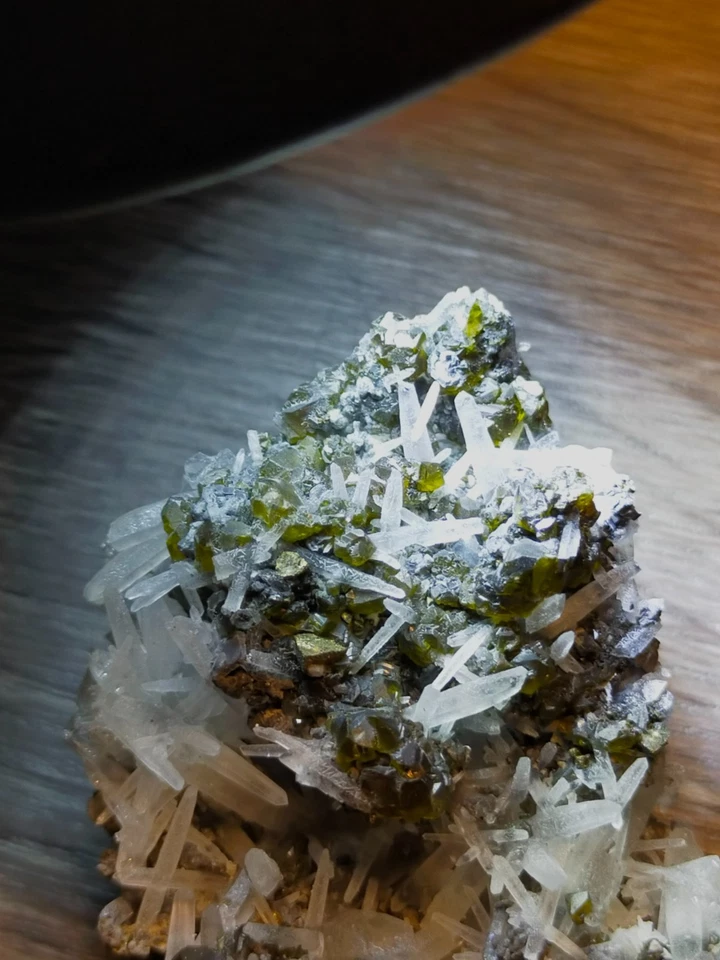 Jolie Sphalerite verte jaune avec Quartz et Galène mine 9 septembre - Photo 3/4