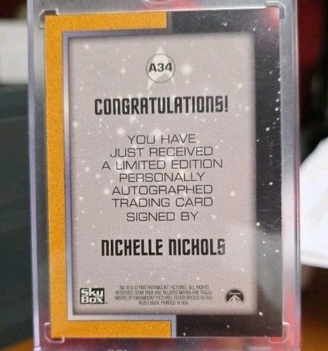 Nichelle Nichols Autograph STAR TREK The Original Series A34 Uhura 1997 SkyBox - Picture 2 of 2