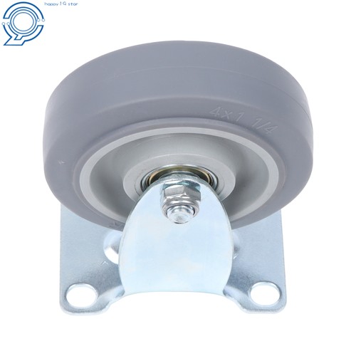 4 Pack Heavy Duty 4" Rubber Wheels Swivel Caster Wheels Capacity 1200Lbs - Picture 5 of 17